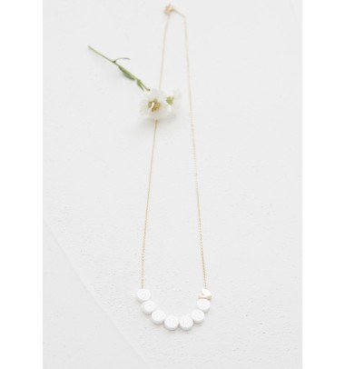 ceramic short necklace + 1 plated gold heart