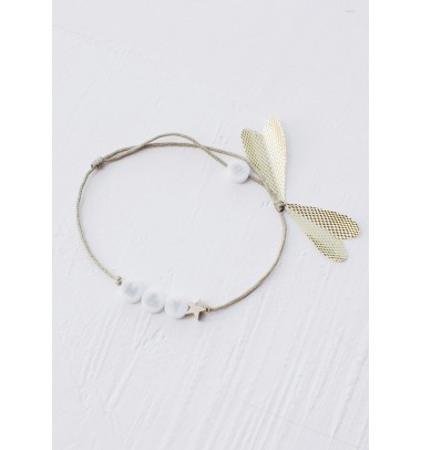 bracelet perle(s) céramique + 1 étoile en or