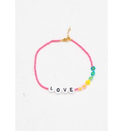 bracelet de cheville rainbow LOVE femme