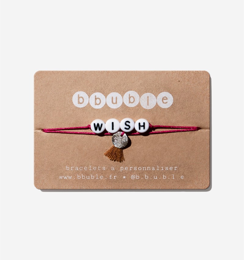 iconic women's bracelet "wish" sequined medal