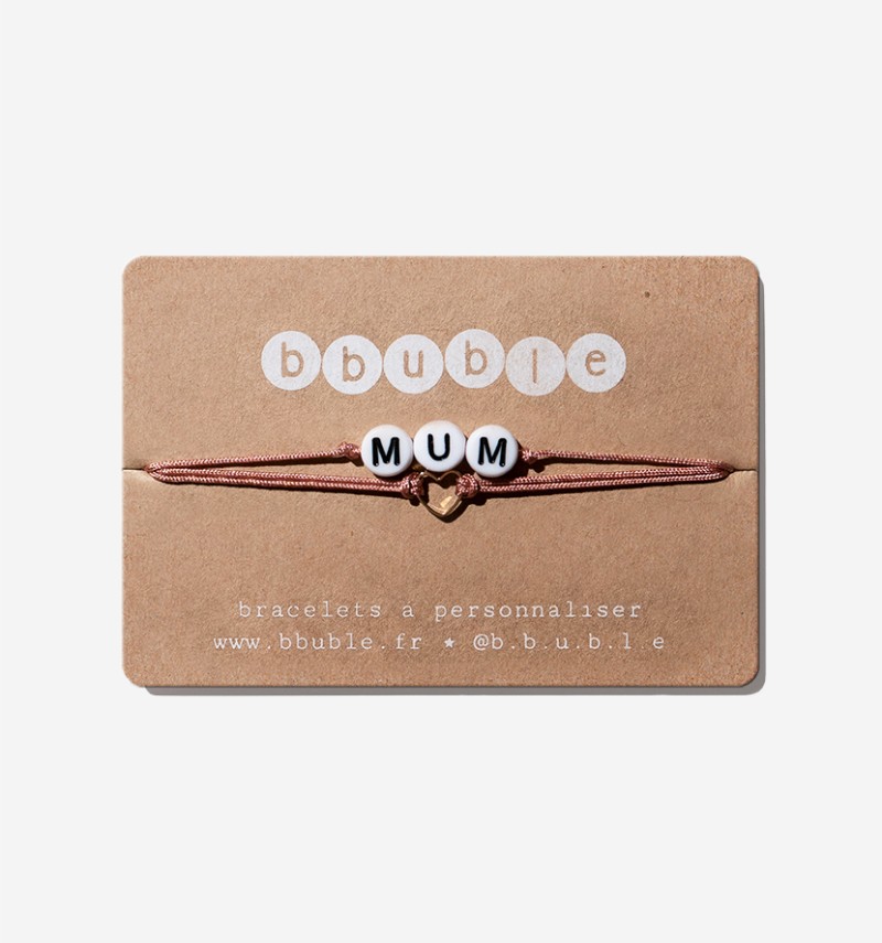 iconic women's bracelet mini golden heart "mum" iconic women's bracelet mini golden heart "mum"