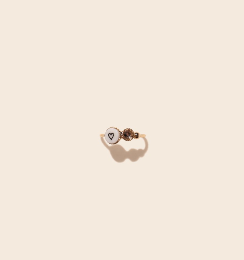 Swarovski ring + ceramic bead ♡