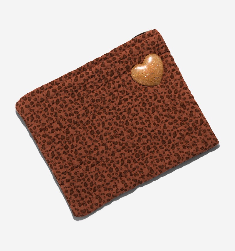 Leopard terracota pouch...