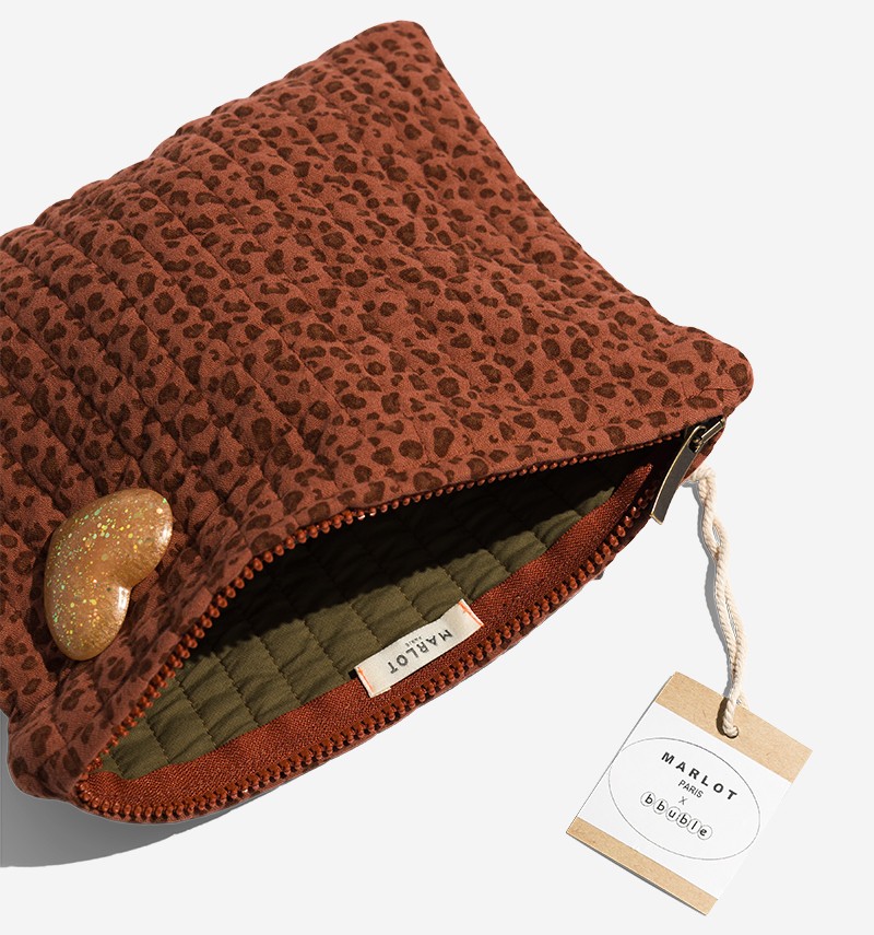 Leopard terracota pouch bbuble x Marlot Paris