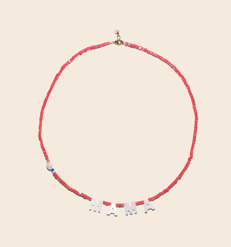 collier mot Hélène corail