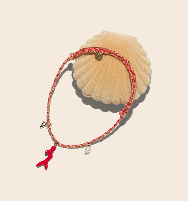 bracelet de cheville "corail"