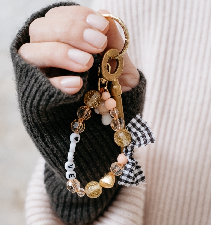 mushroom key ring "love"