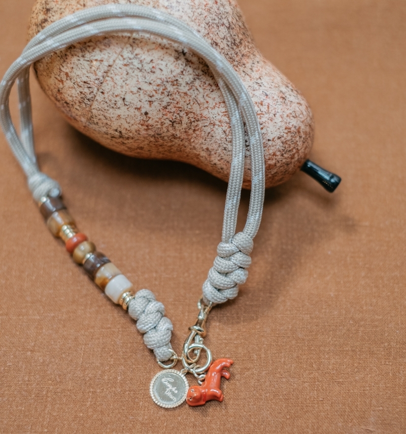 collier maxi-noeuds beige À...