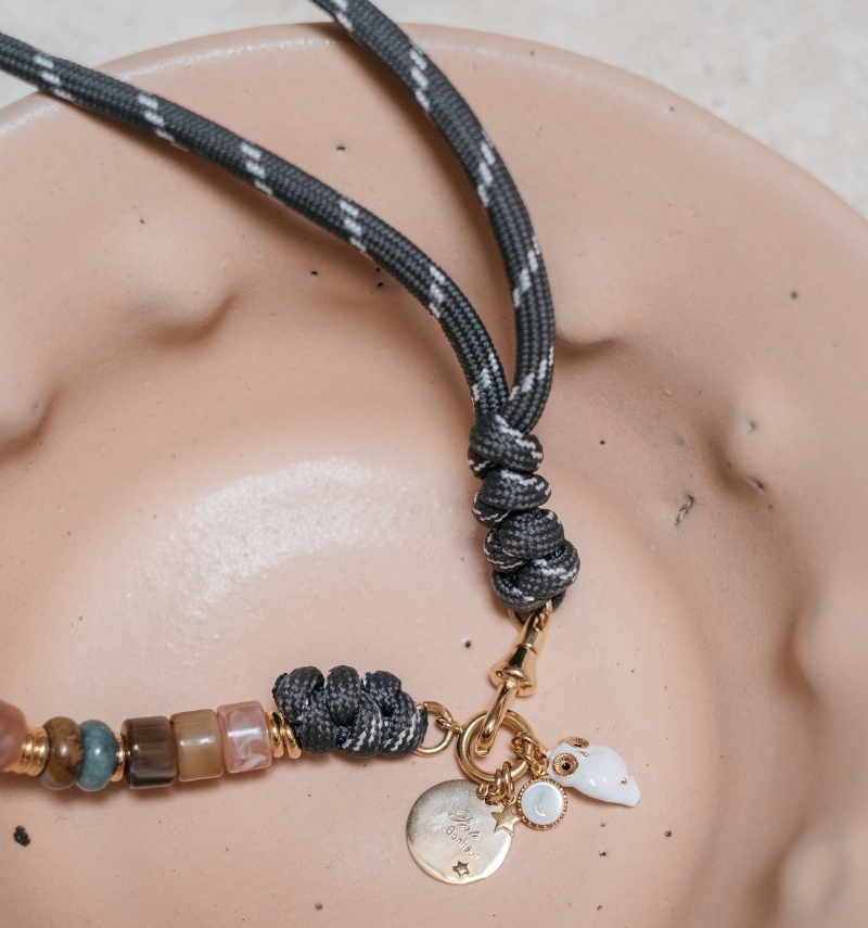 Maxi-bows grey necklace