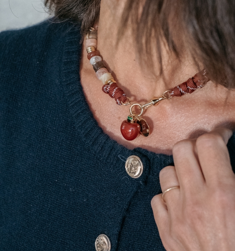 collier maxi-noeuds bordeaux À PERSONNALISER